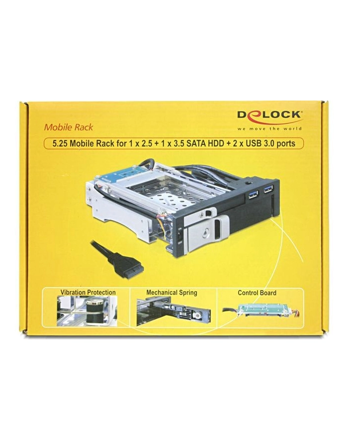 delock Kieszeń wewnętrzna na 2xHDD SATA 2.5+3.5''+2xUSB 3.0 główny