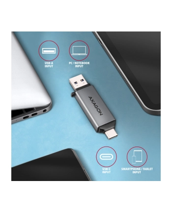 axagon CRE-DAC Czytnik kart zewnętrzny USB3.2 Gen 1 Type-C + Type-A SD/microSD nr 1