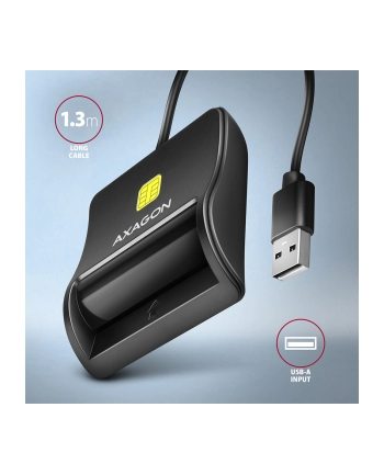 axagon CRE-SM3N Czytnik kart identyfikacyjnych USB, 1,3m kabel nr 2
