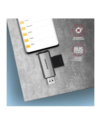 axagon CRE-SAC Czytnik kart zewnętrzny USB3.2 Gen 1 Type-C + Type-A SD/microSD
