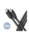 axagon BUCM3-CM30AB Kabel USB-C  USB-C, 3.0m, PD 60W, 3A, ALU, oplot, czarny - nr 23