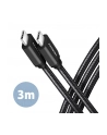 axagon BUCM3-CM30AB Kabel USB-C  USB-C, 3.0m, PD 60W, 3A, ALU, oplot, czarny - nr 9