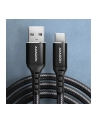 axagon BUCM-AM10AB Kabel USB-C  USB-A, 1.0m USB 2.0, 3A, ALU, oplot Czarny - nr 16