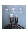 axagon BUCM-AM15AB Kabel USB-C   USB-A, 1.5m, USB 2.0, 3A, ALU, oplot, Czarny - nr 10