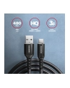 axagon BUCM-AM20AB Kabel USB-C - USB-A, 2m, USB 2.0, 3A, ALU, oplot, Czarny - nr 4