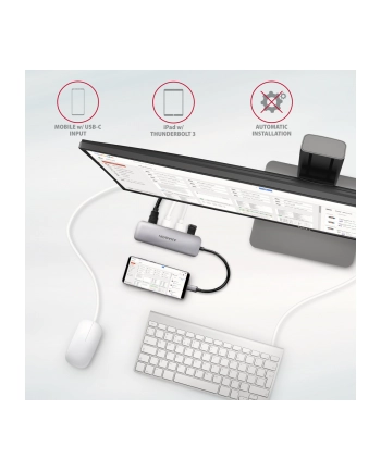axagon HMC-HCR3A Wieloportowy hub 3x USB-A + HDMI + SD/microSD, USB-C 3.2 Gen1, 20cm USB-C kabel nr 2