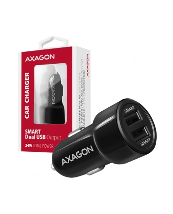 axagon PWC-5V5 Ładowarka samochodowa24W, 2xportSmart 5V-2.4A +2.4A