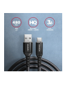 axagon BUCM-AM15AB Kabel USB-C   USB-A, 1.5m, USB 2.0, 3A, ALU, oplot, Czarny - nr 7