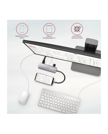 axagon HMC-HCR3A Wieloportowy hub 3x USB-A + HDMI + SD/microSD, USB-C 3.2 Gen1, 20cm USB-C kabel