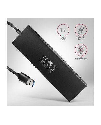 axagon HUE-F7A Hub 7-portowy USB 3.2 Gen 1 ALU FLAT, micro USB, 1m USB-A kabel