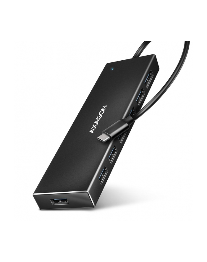 axagon HUE-F7C Hub 7-portowy USB-C 3.2 Gen 1 ALU FLAT micro USB, 30cm USB-C kabel główny