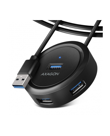 axagon HUE-P1AL Hub 4-portowy USB 3.2 Gen 1 ROUND, micro USB, 1.2m USB-A kabel