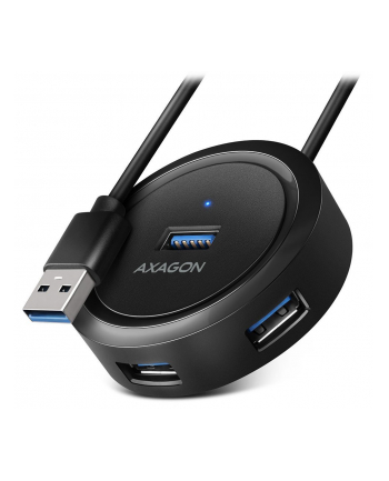 axagon HUE-P1AL Hub 4-portowy USB 3.2 Gen 1 ROUND, micro USB, 1.2m USB-A kabel