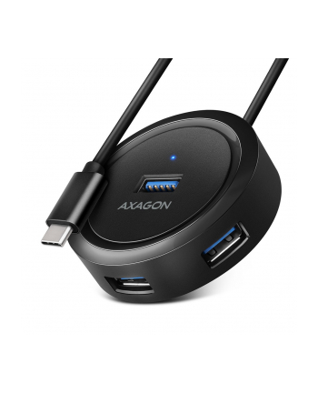 axagon HUE-P1C Hub 4-portowy USB-C 3.2 Gen 1 ROUND, micro USB, 30cm USB-C kabel