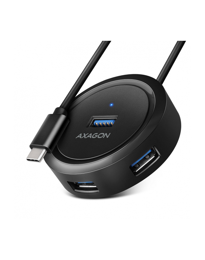 axagon HUE-P1C Hub 4-portowy USB-C 3.2 Gen 1 ROUND, micro USB, 30cm USB-C kabel główny