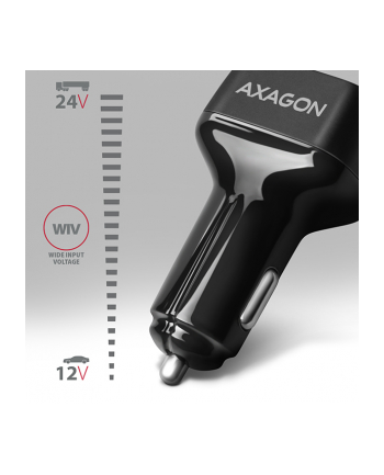 axagon PWC-PQ38 Ładowarka samochodowa PD ' QUICK 38W, 2x port (USB-A + USB-C), PD3.0/QC3.0/AFC/FCP/Apple