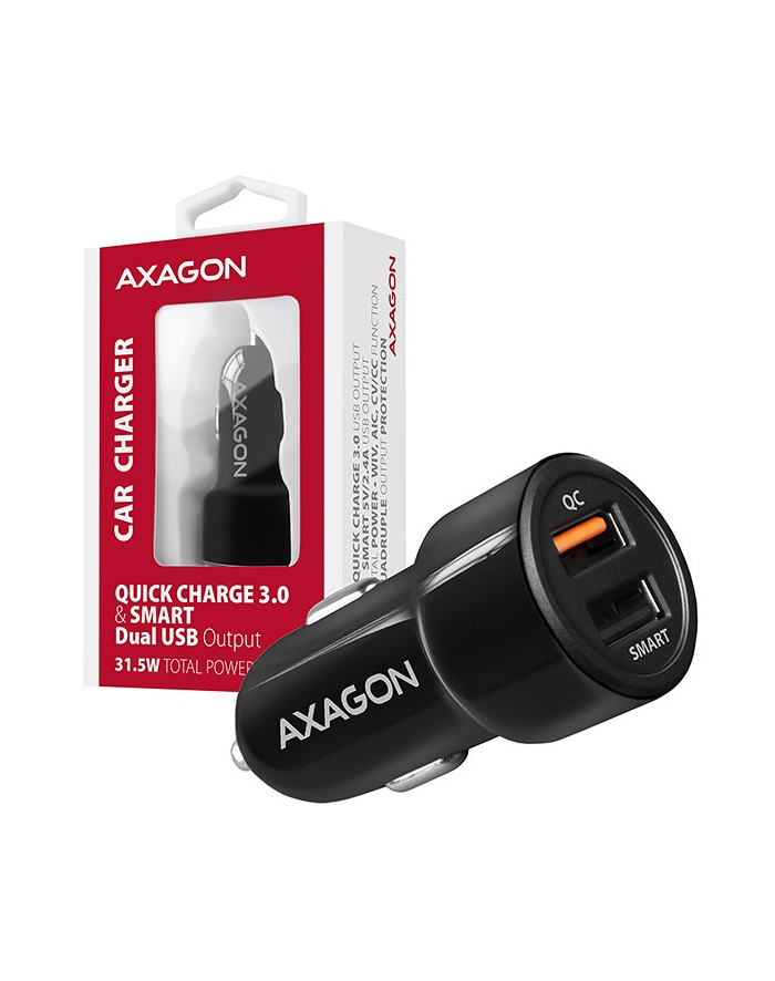 axagon PWC-QC5 Ładowarka samochodowa QUICK SMART 31.5W, 2x port QC3.0/AFC/FCP + 5V-2.6A główny