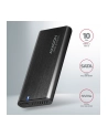 axagon EEM2-SB2 Obudowa zewnętrzna aluminiowa bezśrubowa USB-C 3.2 Gen 2 - M.2 NVMe / SATA SSD 30-80mm ALU pudełko czarne + USB-A - USB-C redukcja - nr 23