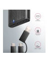 axagon EEM2-SB2 Obudowa zewnętrzna aluminiowa bezśrubowa USB-C 3.2 Gen 2 - M.2 NVMe / SATA SSD 30-80mm ALU pudełko czarne + USB-A - USB-C redukcja - nr 24