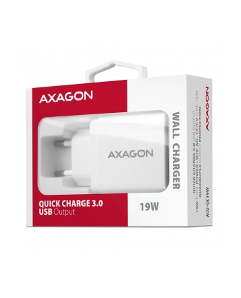 axagon ACU-QC19W Ładowarka sieciowa QC 19W, 1x port USB-A, QC3.AFC/FCP/SMART, Biała nr 1