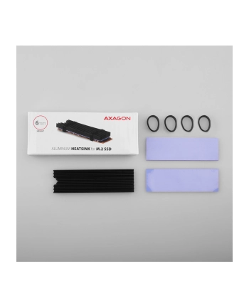 axagon CLR-M2L6 Chłodnica aluminiowa pasywna do dysku M.2 SSD, ALU korpus silikonowe podkładki termiczne, wysokość 6mm