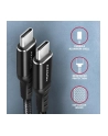 axagon Kabel BUCM-CM10AB USB-C  USB-C 2.0, 1m, PD 60W, 3A, ALU, oplot Czarny - nr 28