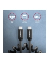 axagon Kabel BUCM-CM10TB Twister USB-C   USB-C, 0,6m, USB 2.0, 2.4A, ALU, PVC Czarny - nr 4