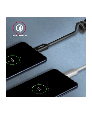 axagon Kabel BUCM-CM10TB Twister USB-C   USB-C, 0,6m, USB 2.0, 2.4A, ALU, PVC Czarny