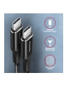 axagon Kabel BUCM-CM20AB USB-C USB-C 2.0, 2m, PD 60W, 3A, ALU, oplot Czarny - nr 12