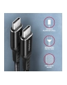 axagon Kabel BUCM-CM20AB USB-C USB-C 2.0, 2m, PD 60W, 3A, ALU, oplot Czarny - nr 5