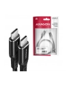 axagon Kabel BUCM-CM30AB USB-C USB-C 2.0, 3m, PD 60W, 3A, ALU, oplot, Czarny - nr 14