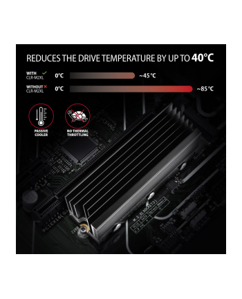 axagon CLR-M2XL Chłodnica aluminiowa pasywna do dysku M.2 SSD, ALU korpus, silikonowe podkładki termiczne, wysokość 36mm