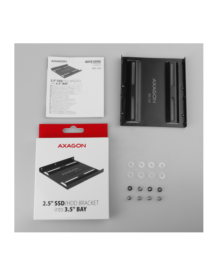 axagon RHD-125B Ramka metalowa do montażu 1x 2.5' HDD w pozycji 3.5' Czarna główny