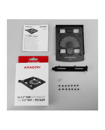 axagon Ramka metalowa RHD-P25 do montażu 2x 2.5' HDD w pozycji 3.5' lub pozycji PCI Czarna