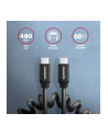 axagon Kabel BUCM-CM10TB Twister USB-C   USB-C, 0,6m, USB 2.0, 2.4A, ALU, PVC Czarny - nr 4