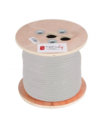 TECHLY Kabel skrętka Cat5e F/UTP drut miedź LSZH 305m szara nr 2