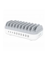 MANHATTAN 10-Port USB Charging Station 3x USB-C PD Ports up to 18 W/Port 7x USB-A Ports up to 12 W 2.4 A/Port 120 W Total White/Gray - nr 10
