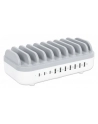 MANHATTAN 10-Port USB Charging Station 3x USB-C PD Ports up to 18 W/Port 7x USB-A Ports up to 12 W 2.4 A/Port 120 W Total White/Gray - nr 9