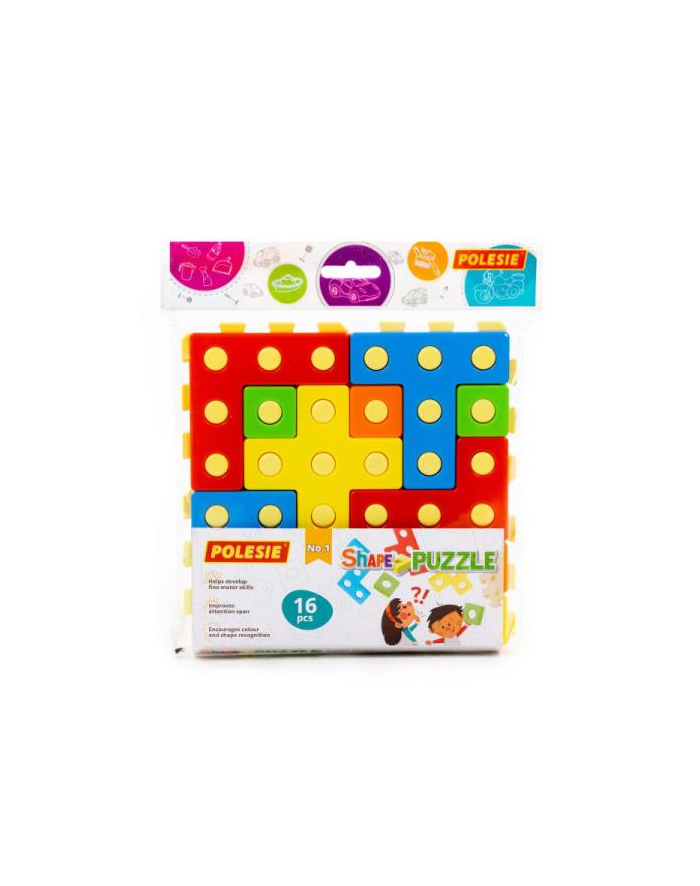 Polesie 93936 Zabawka edukacyjna Ułóż puzzle Nr1 16 elementów w woreczku główny