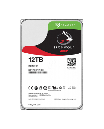 SEAGATE NAS HDD 12TB IronWolf 7200rpm 6Gb/s SATA 256MB cache 3.5inch 24x7 CMR for NAS and RAID Rackmount Systeme BLK Project (P) nr 1
