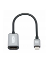 MANHATTAN 4K60Hz USB-C to HDMI Adapter USB 3.2 Type-C Male to HDMI Female Converter 15 cm cable length Aluminum Black - nr 11