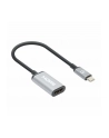MANHATTAN 4K60Hz USB-C to HDMI Adapter USB 3.2 Type-C Male to HDMI Female Converter 15 cm cable length Aluminum Black - nr 13