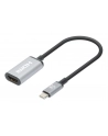 MANHATTAN 4K60Hz USB-C to HDMI Adapter USB 3.2 Type-C Male to HDMI Female Converter 15 cm cable length Aluminum Black - nr 6