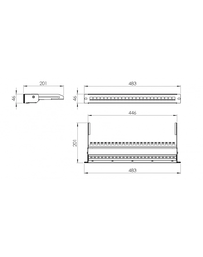 LEXI-NET LEXI-NET LEXI-NET 19'' MODULÁRNÍ STÍNĚNÝ PATCH PANEL 24PORT, CZARNY, (49541)  (49541)  (49541) główny