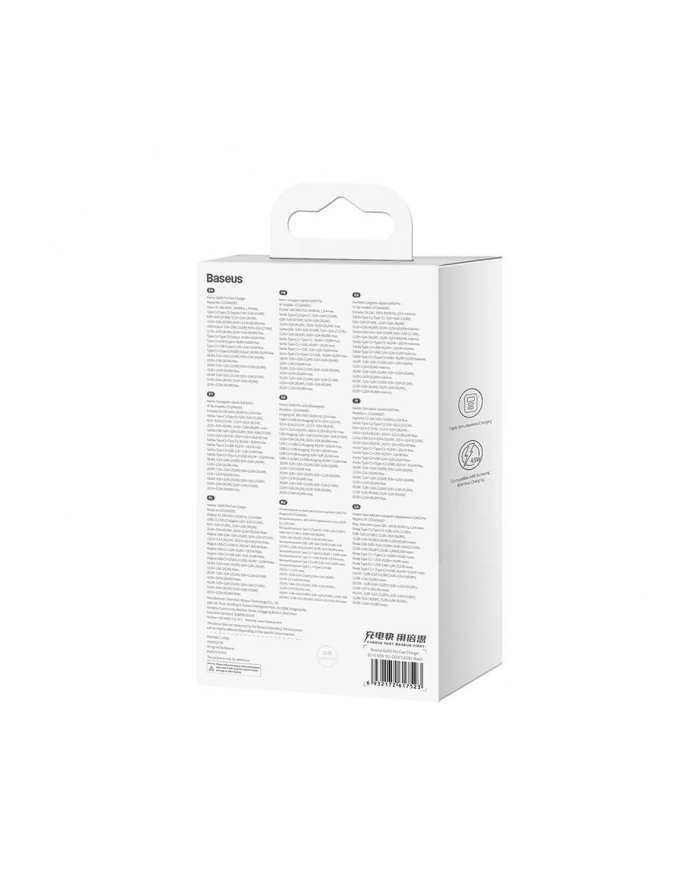 Ładowarka sieciowa Baseus GaN5 Pro 2xUSB TYP-C + USB, 65W - czarna (CCGP120201) główny