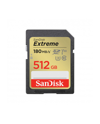 KARTA SANDISK EXTREME SDXC 512 GB 180/130 MB/s C10 V30 UHS-I U3