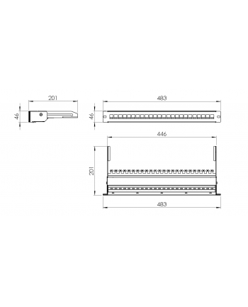 LEXI-NET LEXI-NET LEXI-NET 19'' MODULÁRNÍ STÍNĚNÝ PATCH PANEL 24PORT, CZARNY, (49541)  (49541)  (49541)