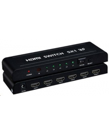 Premiumcord Hdmi Przełącznik 5:1 Z Pilotem Zdalnego Sterowania I Zasilaczem Sieciowym, Metalowa Obudowa, Przełącznik Ze Statusem Led, Rozdzielczość Wi nr 1