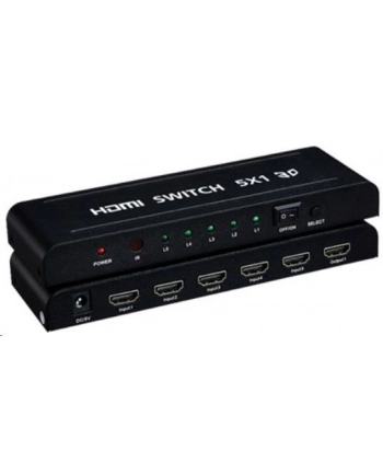 Premiumcord Hdmi Przełącznik 5:1 Z Pilotem Zdalnego Sterowania I Zasilaczem Sieciowym, Metalowa Obudowa, Przełącznik Ze Statusem Led, Rozdzielczość Wi nr 1