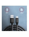 axagon BUCM3-AM10AB Kabel USB-C - USB-A 3.2 Gen 1, 1m, 3A, ALU, oplot, Czarny - nr 9